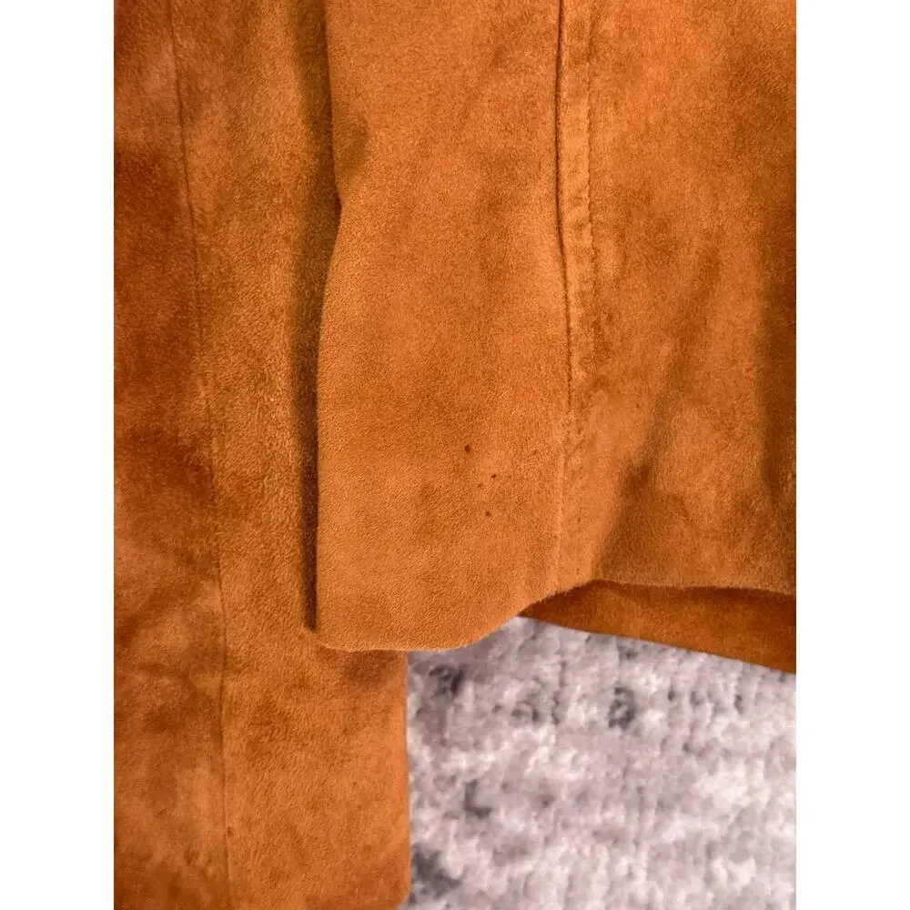 Theory Jacket Small Mens Wynwood Radic Tan Suede Leather Full Zip Bomber